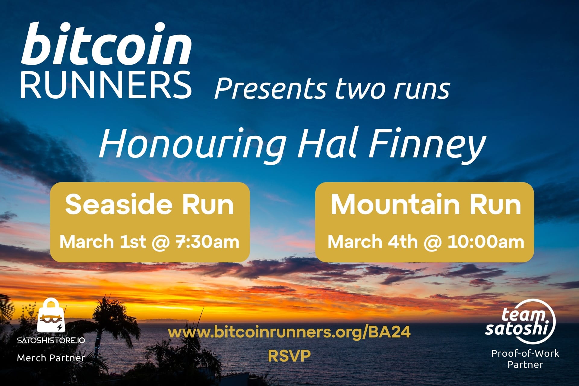 Two Runs Honouring Hal Finney Bitcoin Atlantis, Madeira